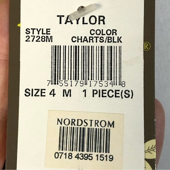 Taylor Chartreuse Green & Black Watercolor A-Line Knee Length Dress 4 - Picture 5 of 5